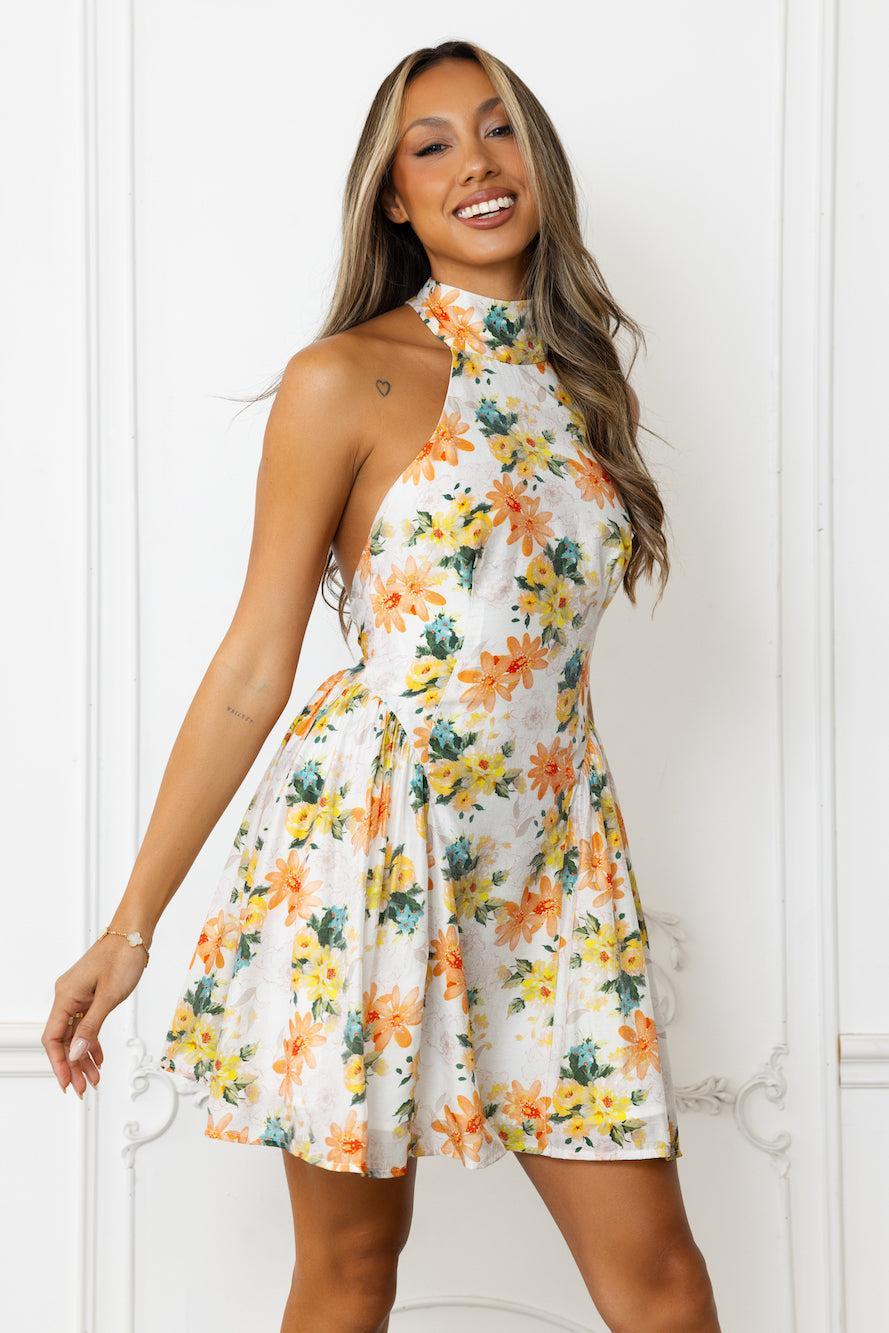 Sophisticated Vision Halter Mini Dress Orange Product Image