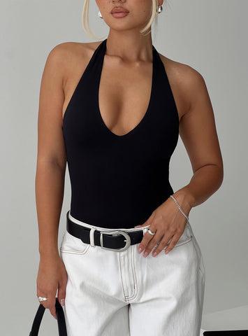 Someone New Halter Bodysuit Black Product Image