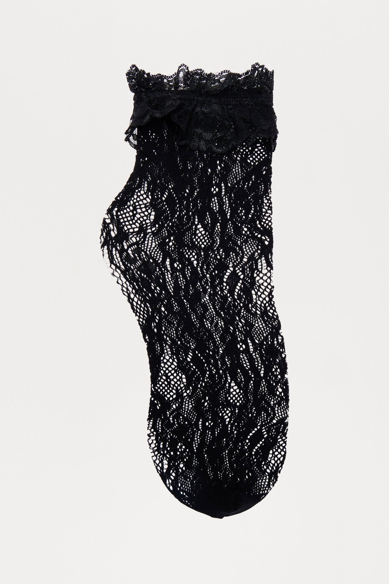 Wine And Dine Lace Socks - Black Product Image