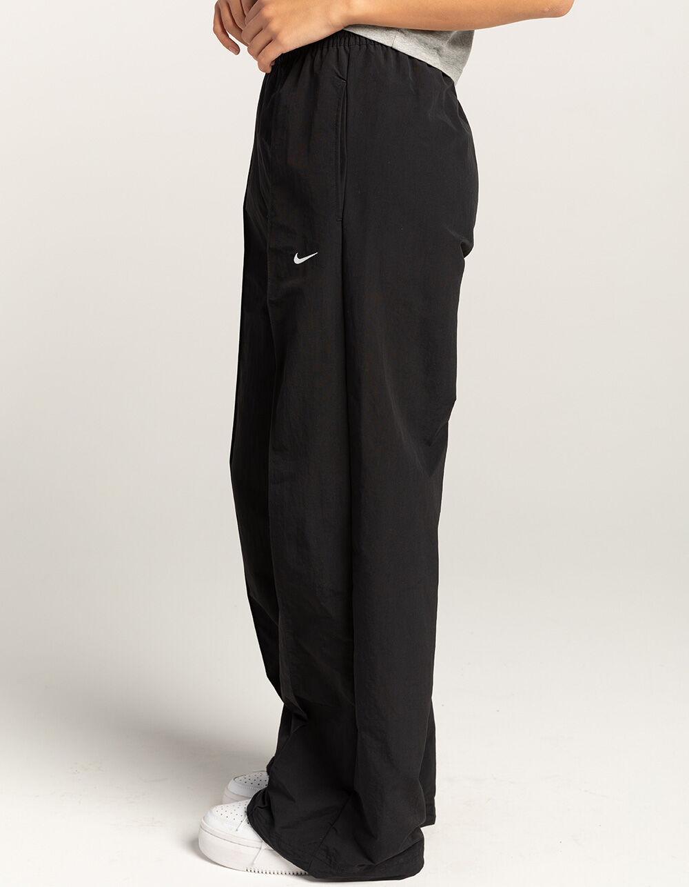 NIKE Sportswear Everything Wovens Mid-Rise Open-Hem Womens Pants - BLACK Product Image