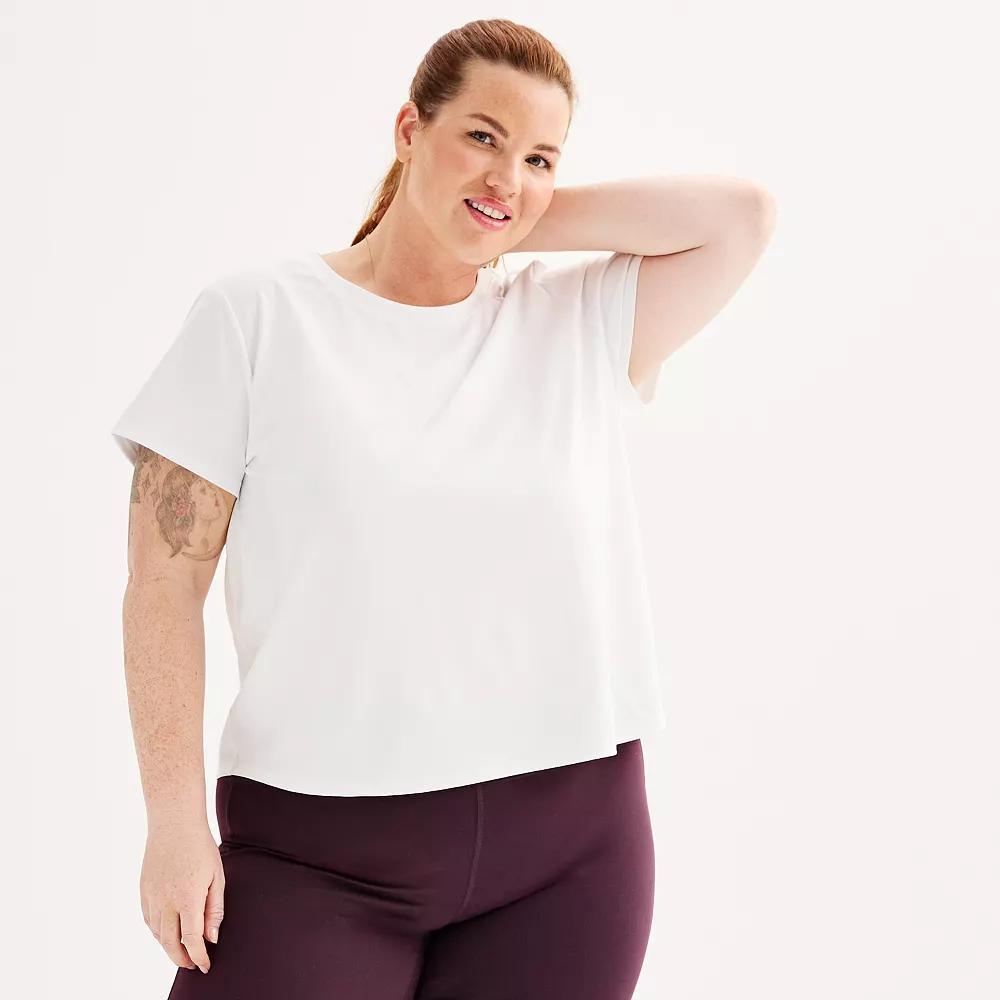Plus Size Tek Gear® Essential Soft Tee, Women's, Size: 1XL, Mineral Black Product Image