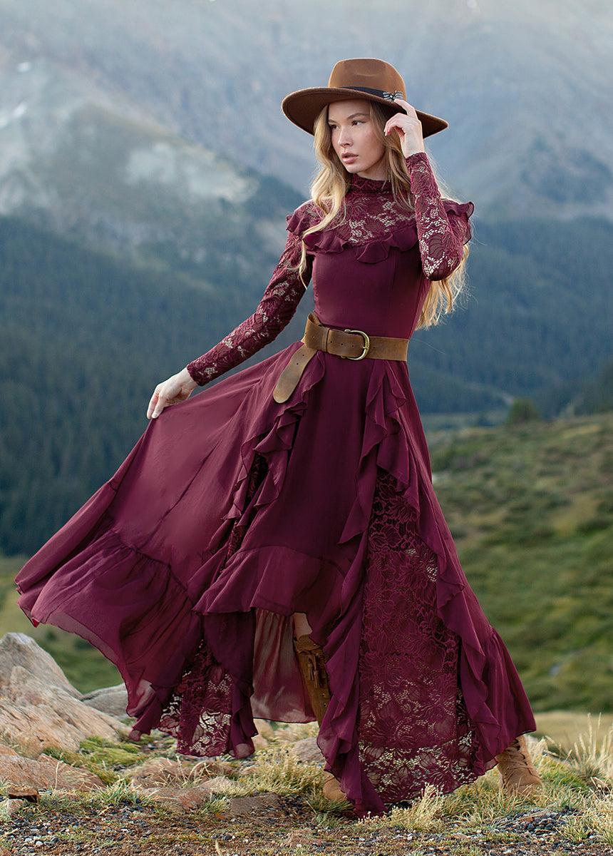 Sveta Maxi Dress in Oxblood Female Product Image