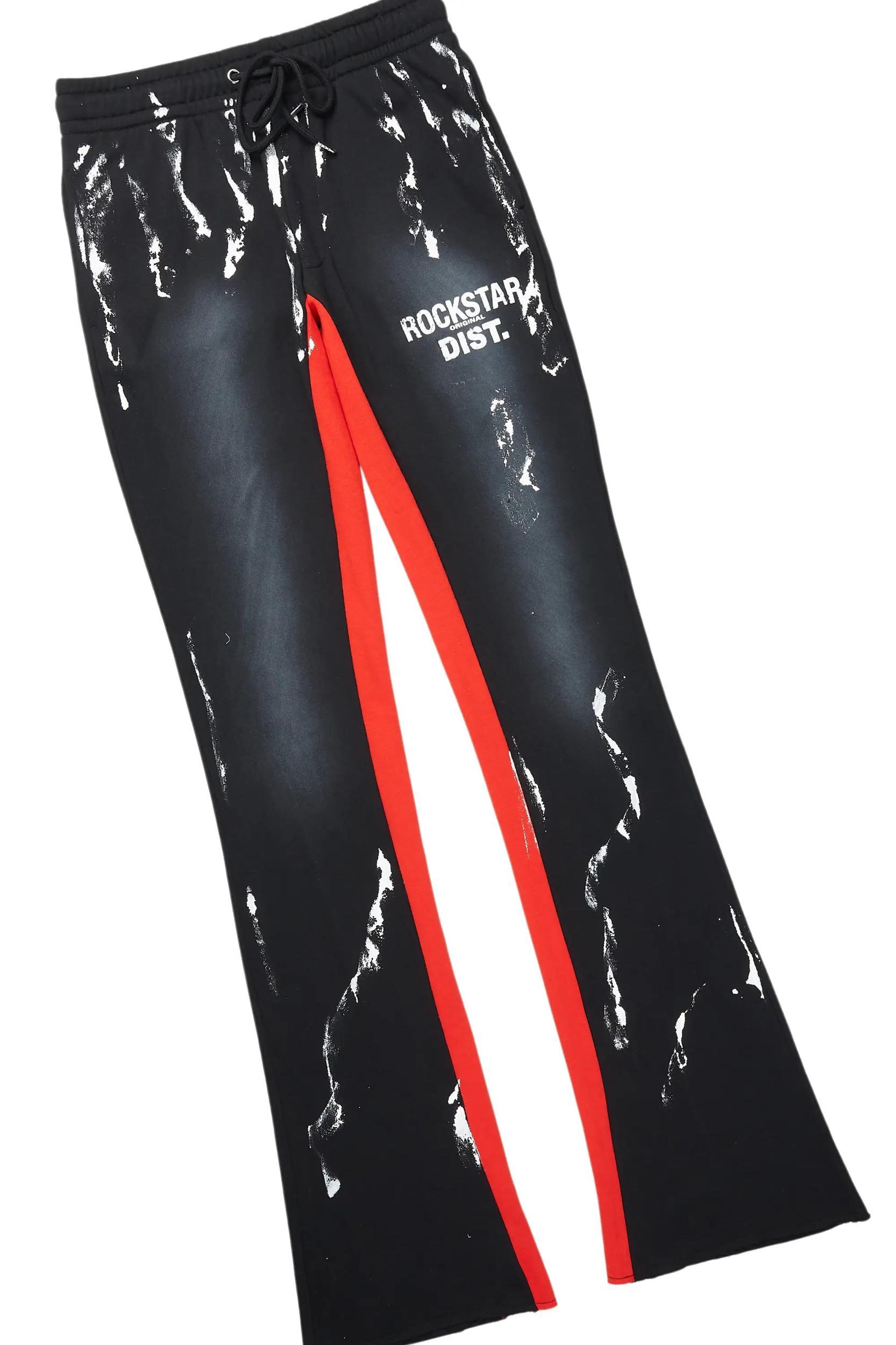 Rampage Black Hoodie/Baggy Track Pant Set Male Product Image
