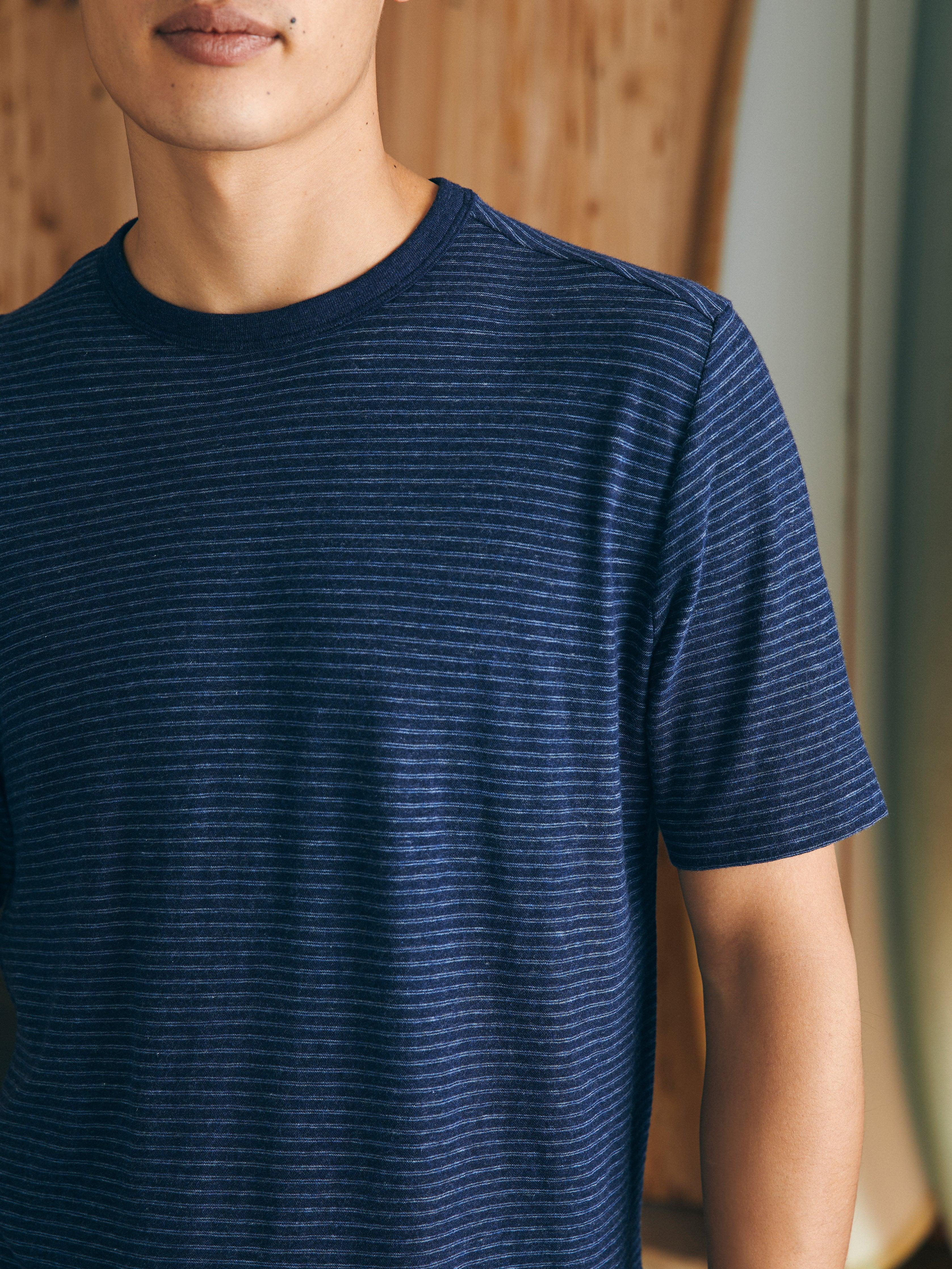 Short-Sleeve Vintage Chambray Tee - Navy Cove Stripe Male Product Image