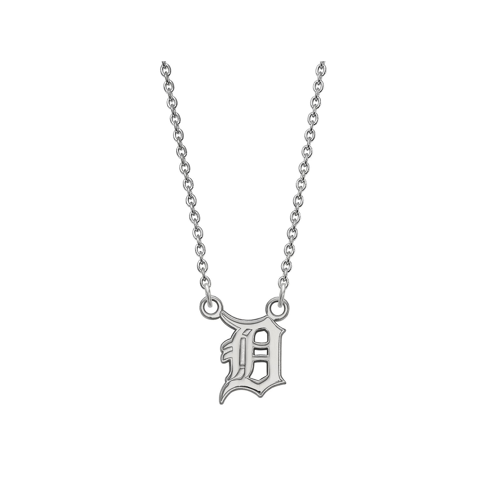 LogoArt Sterling Silver Detroit Tigers Small Pendant Necklace, Women's Product Image