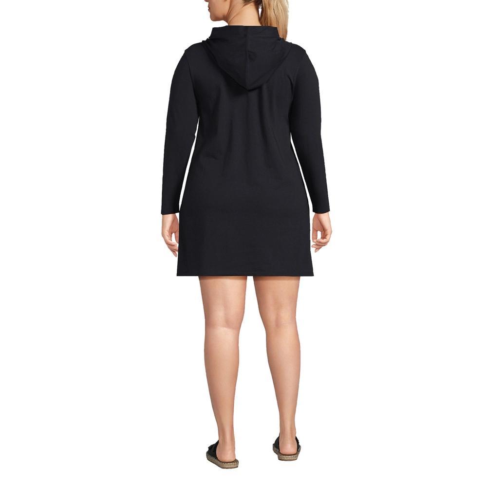 Plus Size Lands End Hooded Swim Cover-Up Dress, Womens Product Image