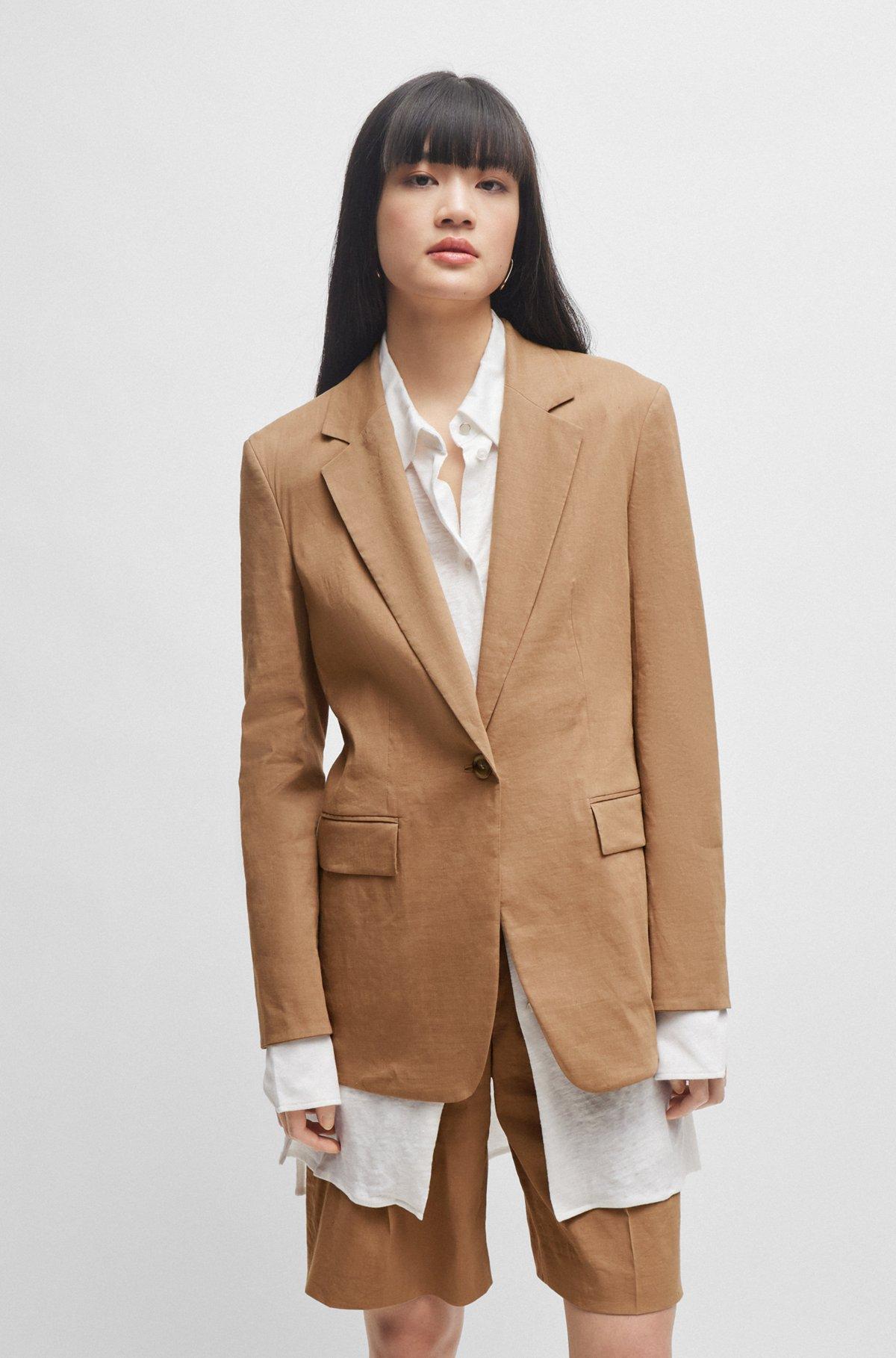 Regular-fit jacket in a linen blend Product Image