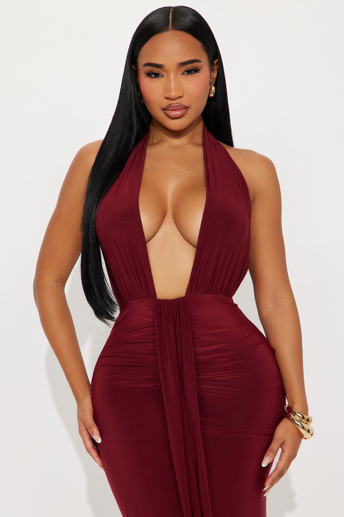 Back For More Backless Maxi Dress - Burgundy Product Image
