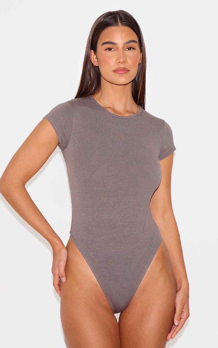  Charcoal Modal Cotton T Shirt Bodysuit Product Image