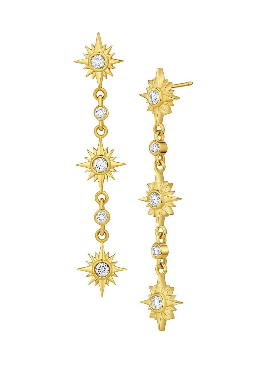 Womens Tillya Tepe 18K Yellow Gold & 0.48 TCW Diamond Starburst Drop Earrings Product Image