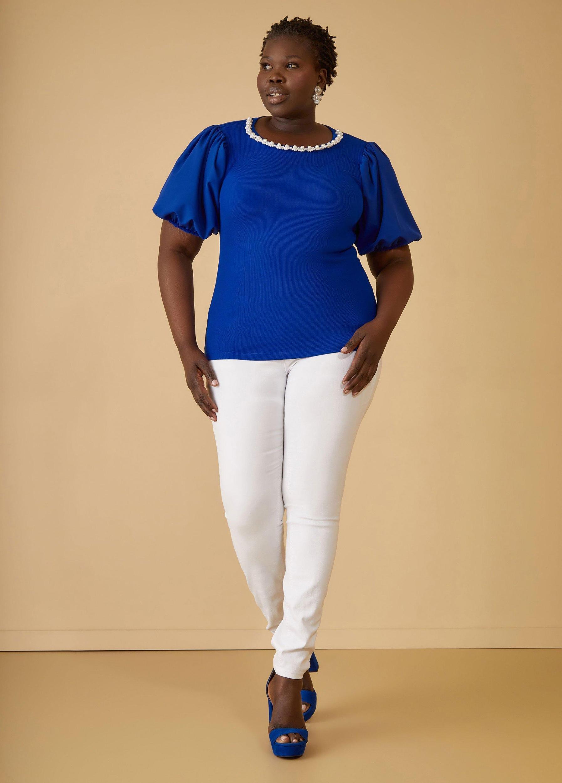 Puff Sleeved Embellished Top Product Image
