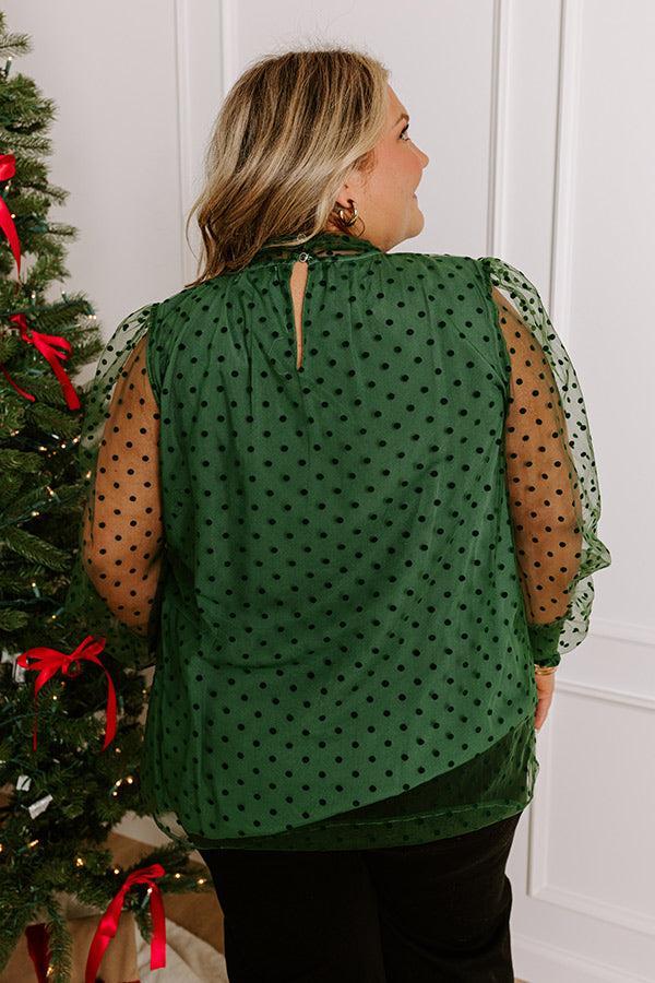 First Kiss Dreaming Shift Top In Hunter Green Curves Product Image