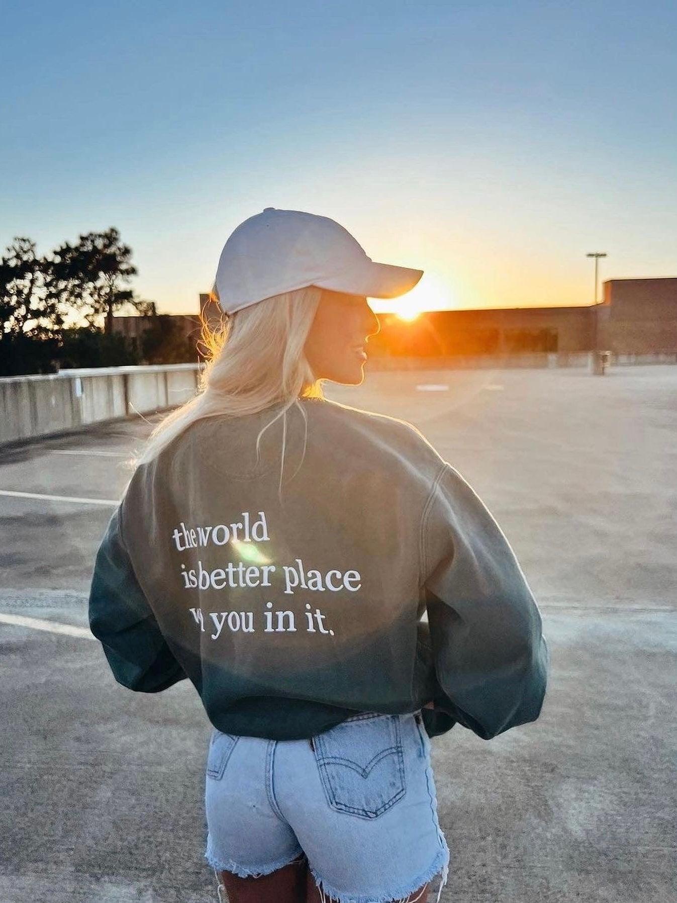 The World Is A Better Place With You Sweatshirt Girls Product Image