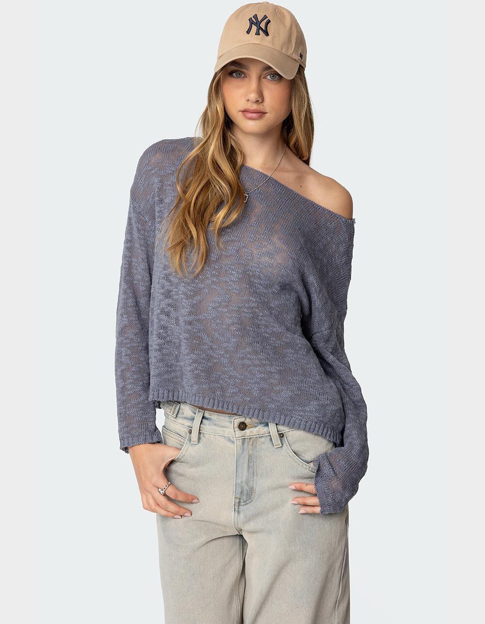 EDIKTED Bri Oversized Boat Neck Sweater Product Image