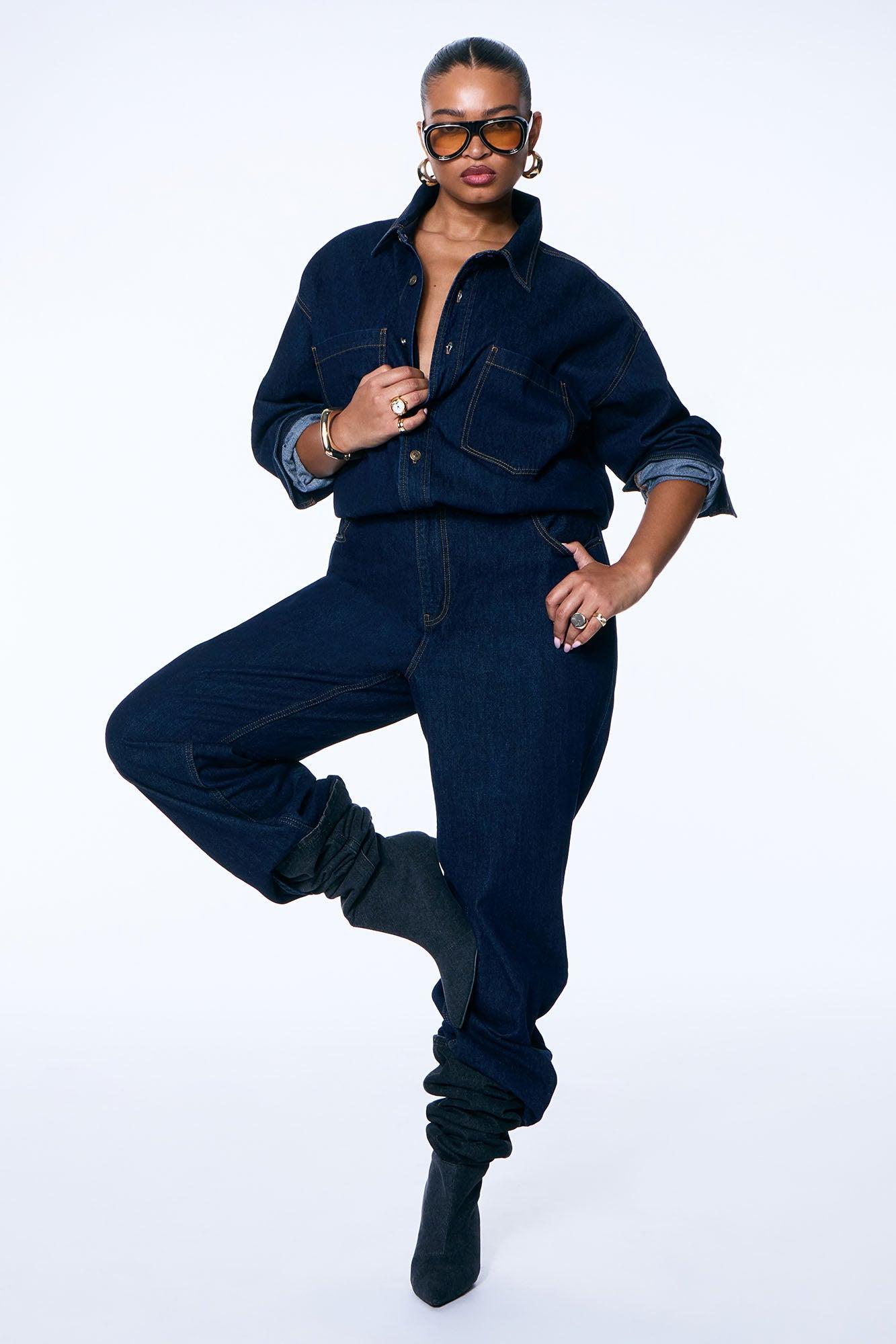 Farmer's Market Cutie Denim Jumpsuit - Indigo Product Image