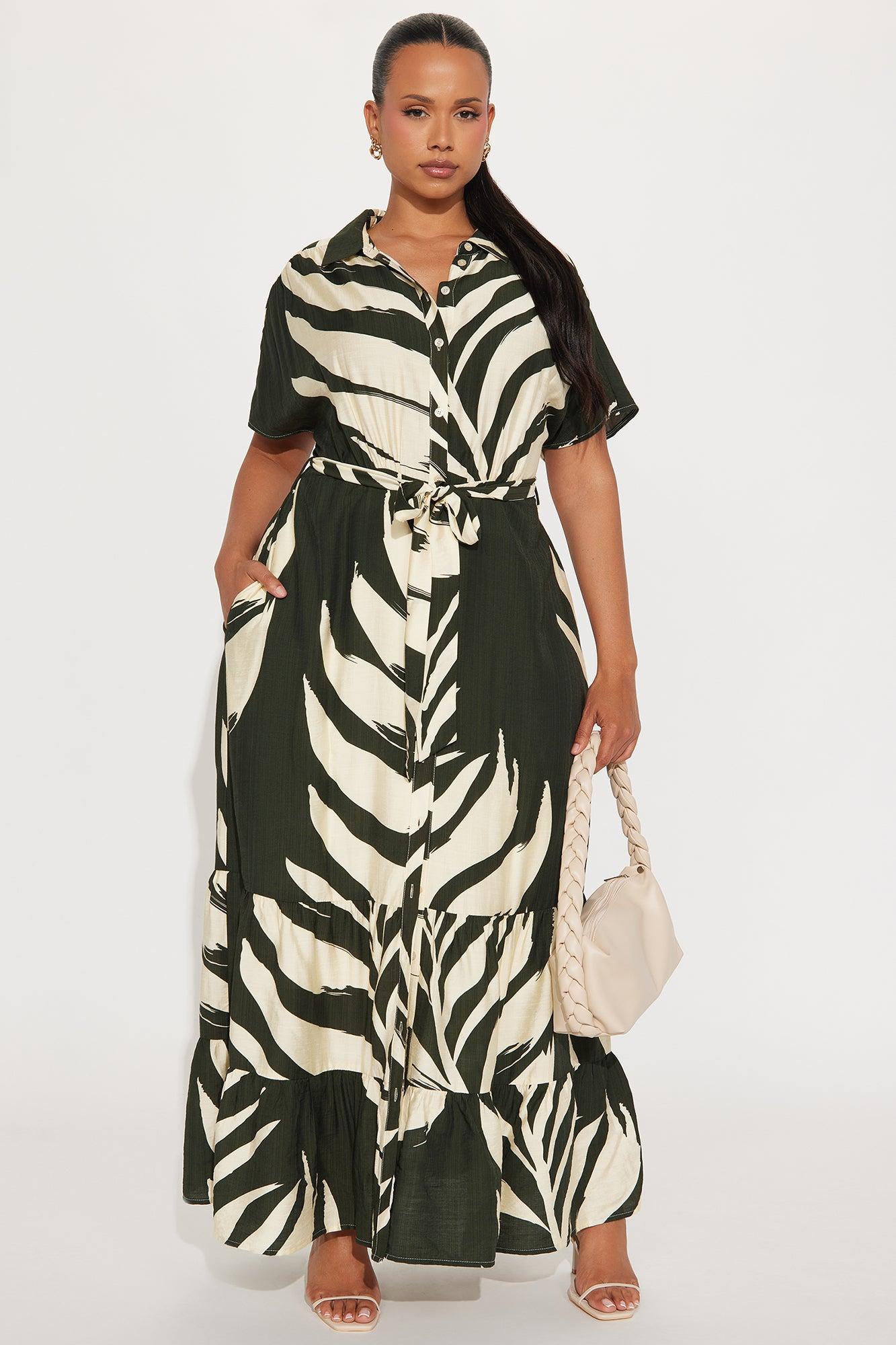 By The Seashore Linen Maxi Dress - Olive/combo Product Image