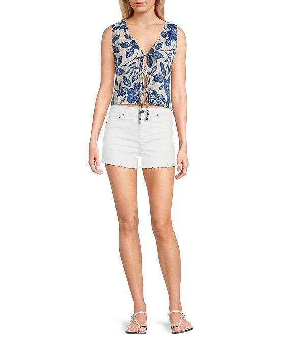 Angie Sleeveless V-Neck Floral Print Triple Tie Top Product Image