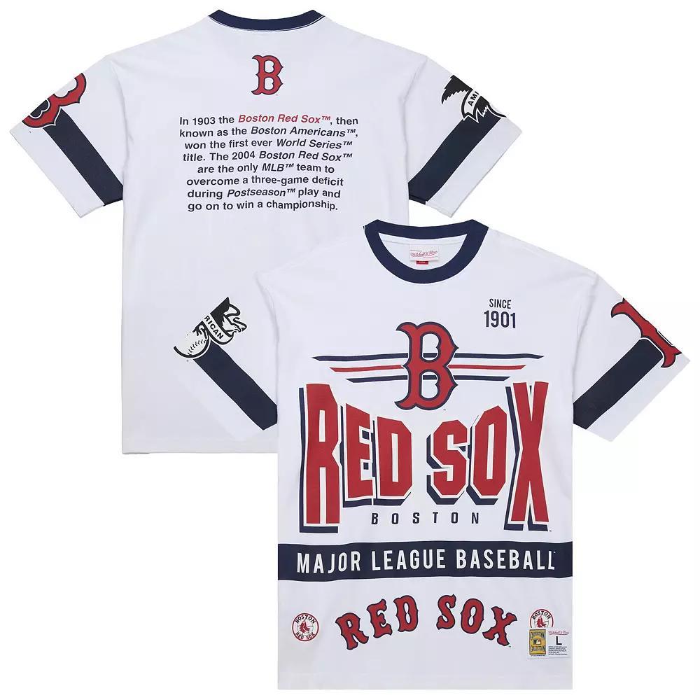 Men's Mitchell & Ness White Boston Red Sox Cooperstown Collection Team Origins Premium T-Shirt, Size: 2XL Product Image