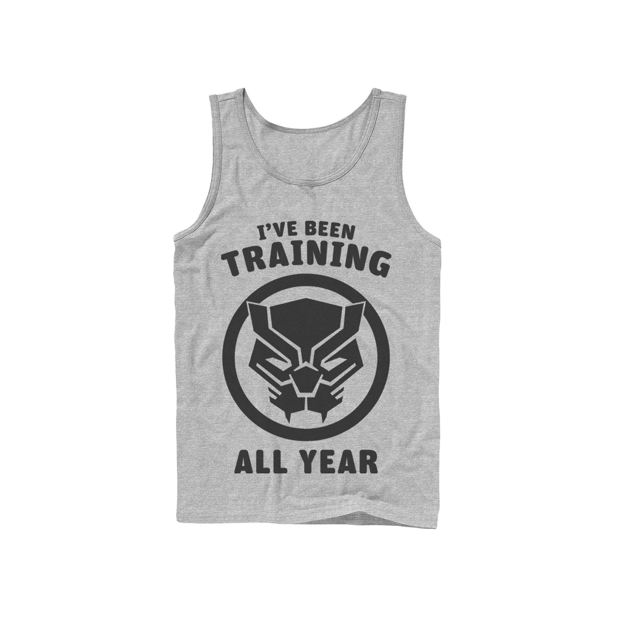Mens Marvel Avengers Black Panther Training All Year Logo Tank Top, Boys Athletic Grey Product Image