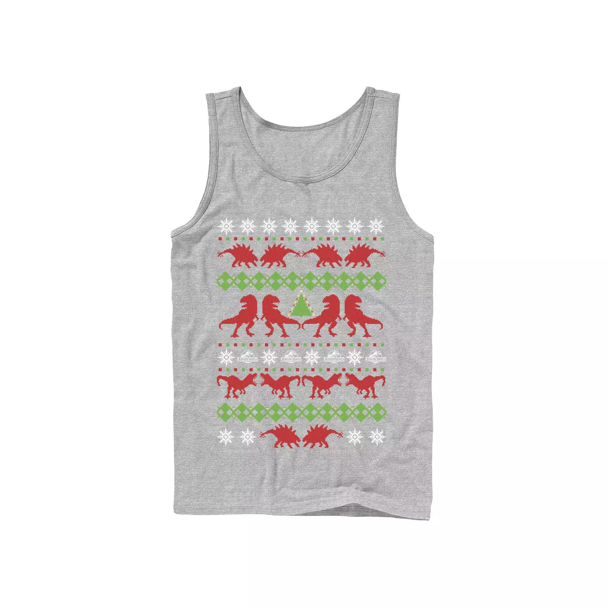 Men's Jurassic Park Knit Style Tank Top, Size: Large, Athletic Grey Product Image