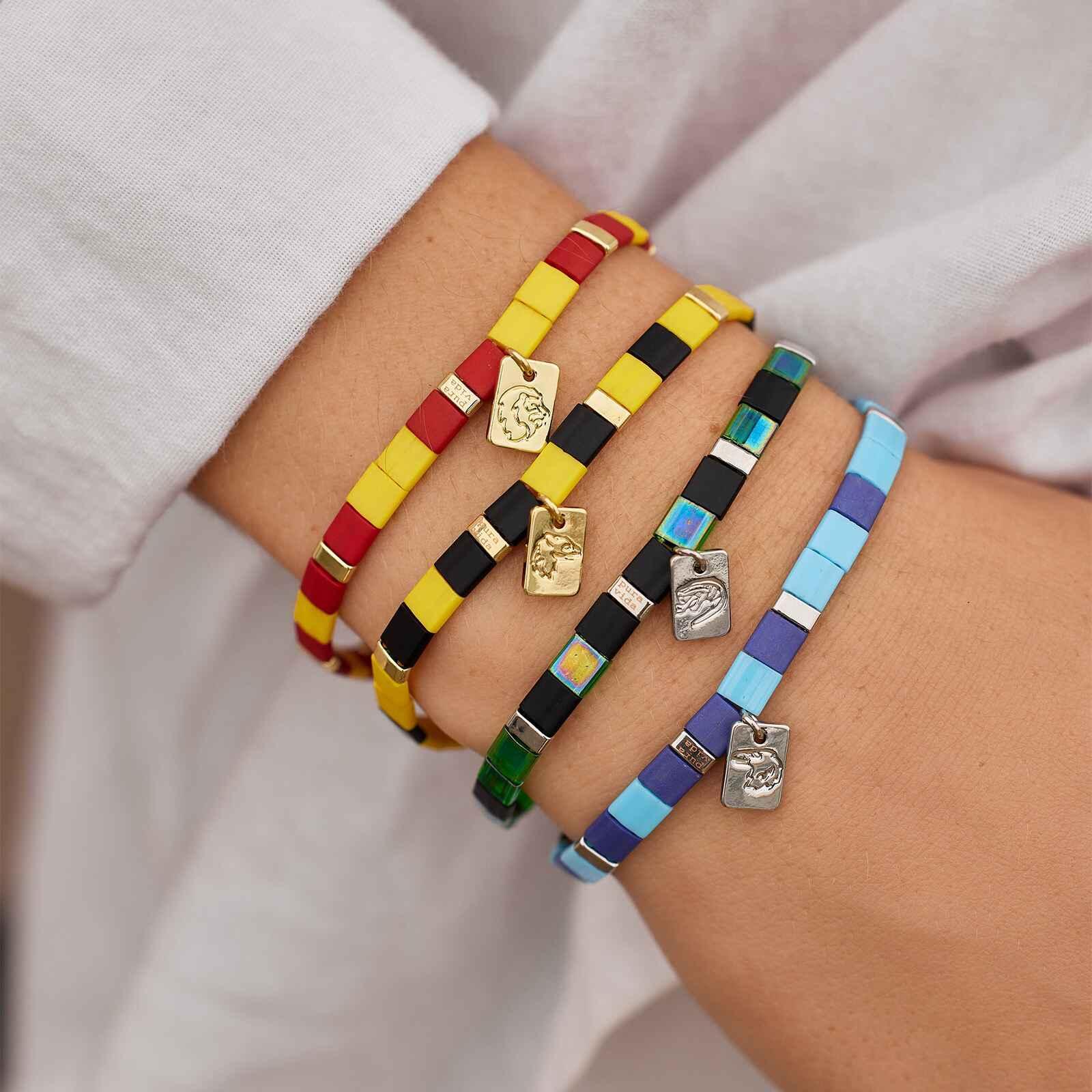 Hufflepuff™ Tile Bead Stretch Bracelet Male Product Image