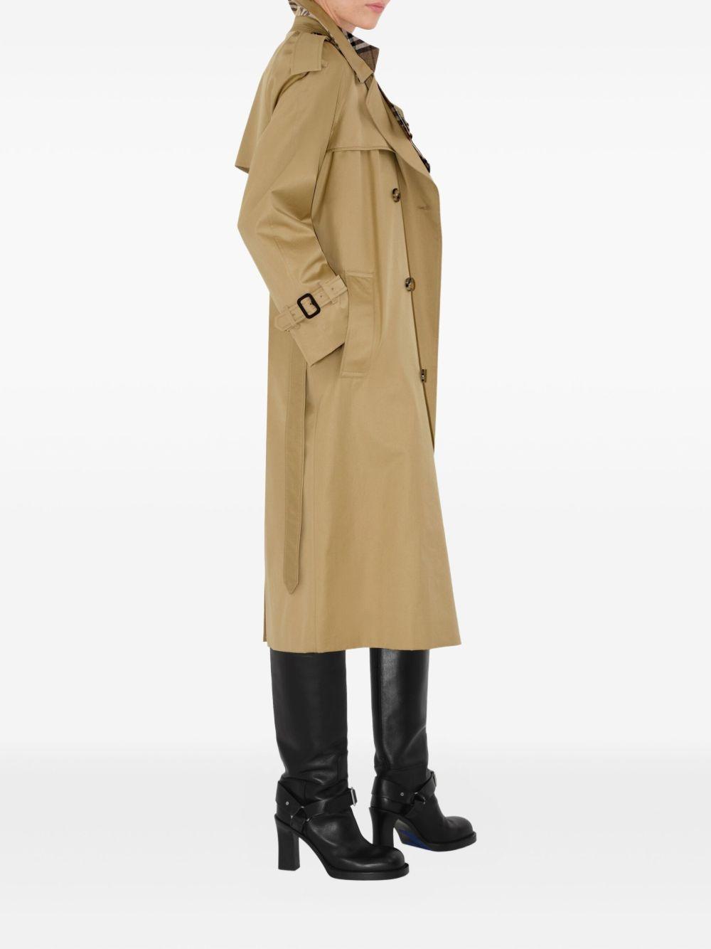 raglan-sleeve belted trench coat Product Image