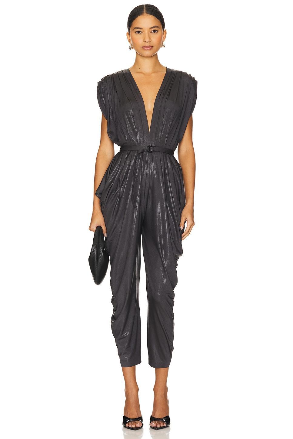 Square Sleeve Waterfall Jumpsuit Norma Kamali Product Image