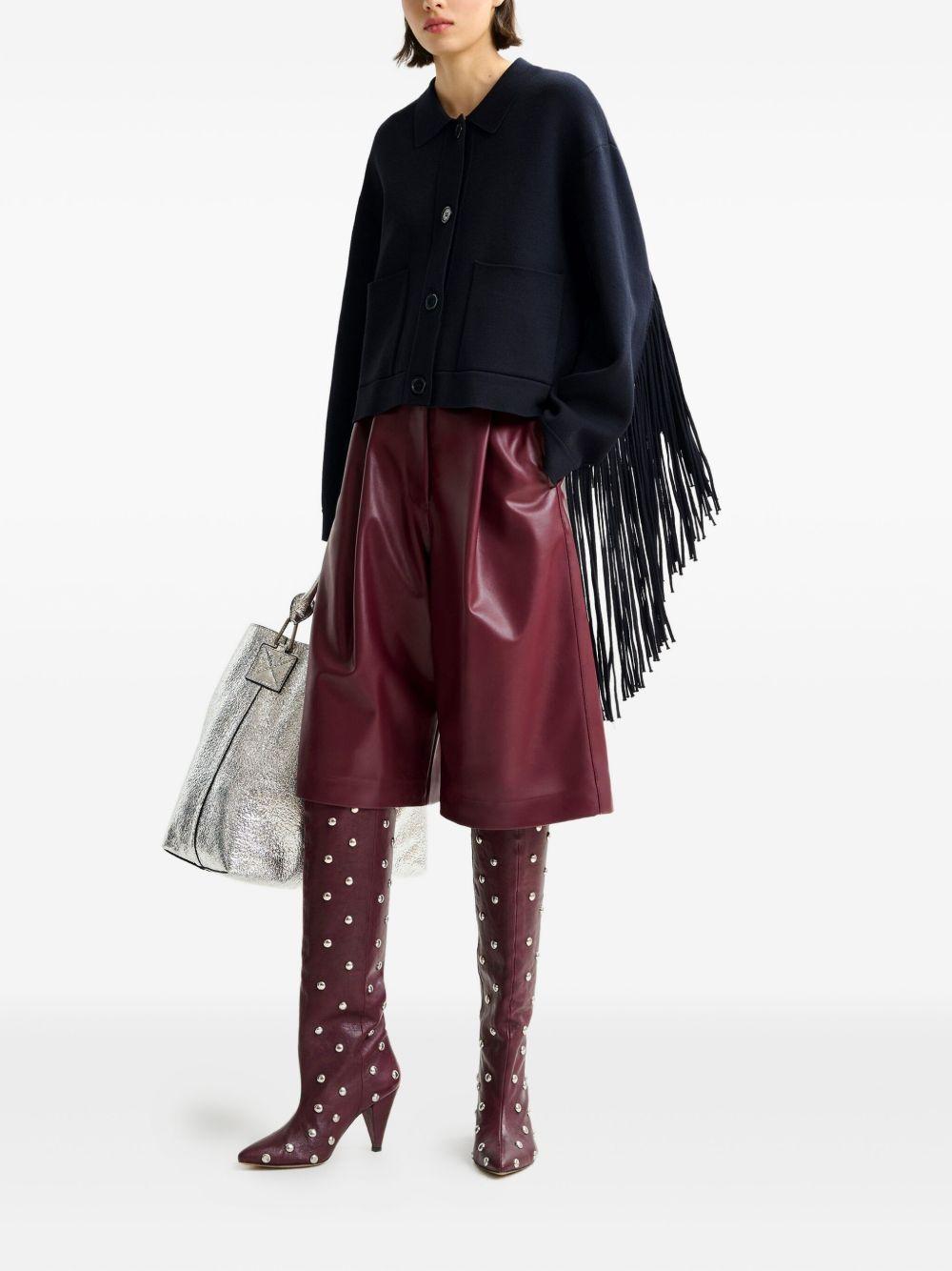 pleated faux-leather shorts Product Image
