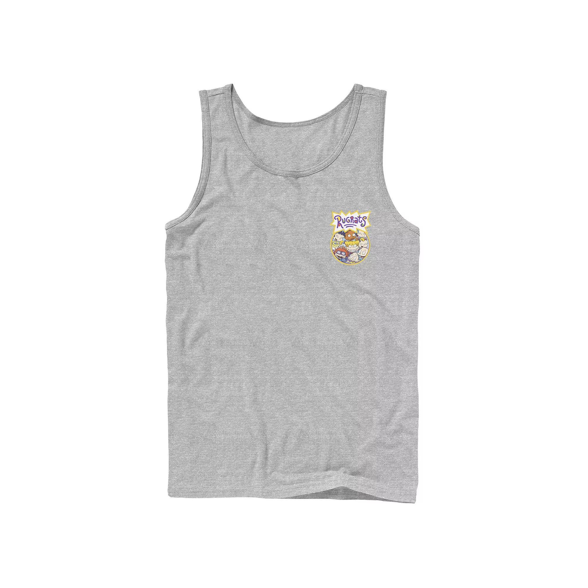 Men's RugRats Character Circle Logo Tank Top, Boy's, Size: Large, Athletic Grey Product Image
