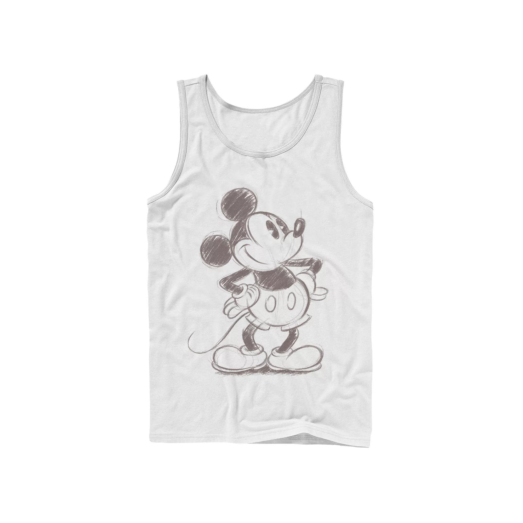Disney's Mickey Mouse Men's Pencil Sketch Original Tank Top, Size: Large, White Product Image