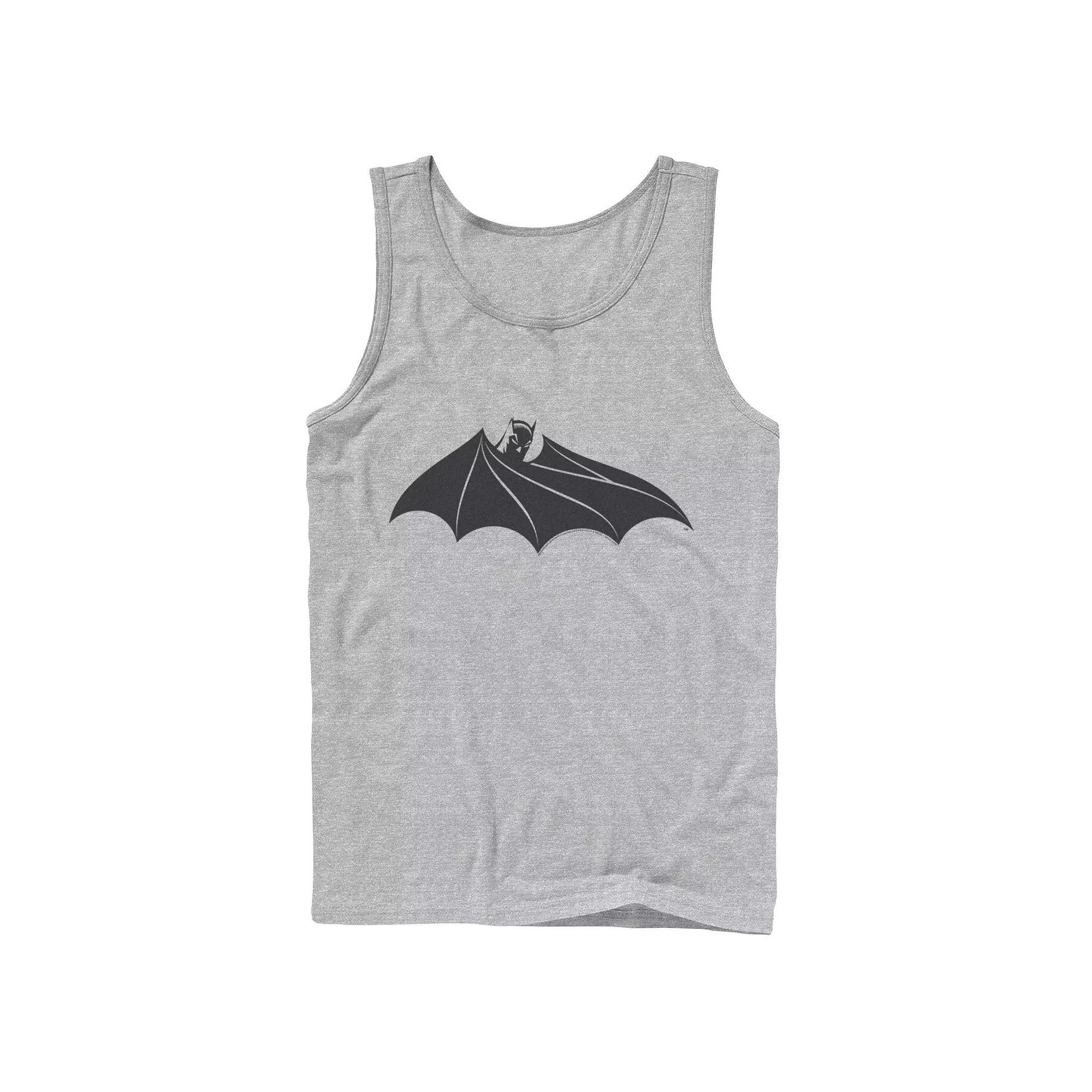 Mens DC Comics Batman Cloak Chest Logo Tank Top Grey Product Image