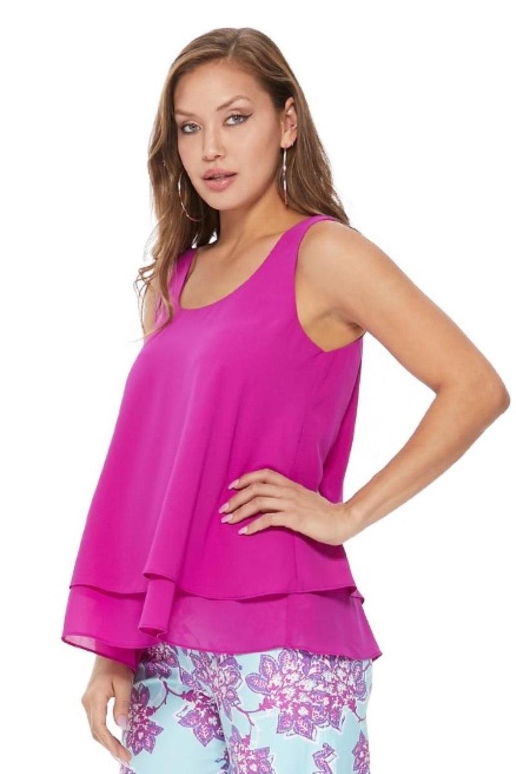 Magenta Double Layered Tank Product Image