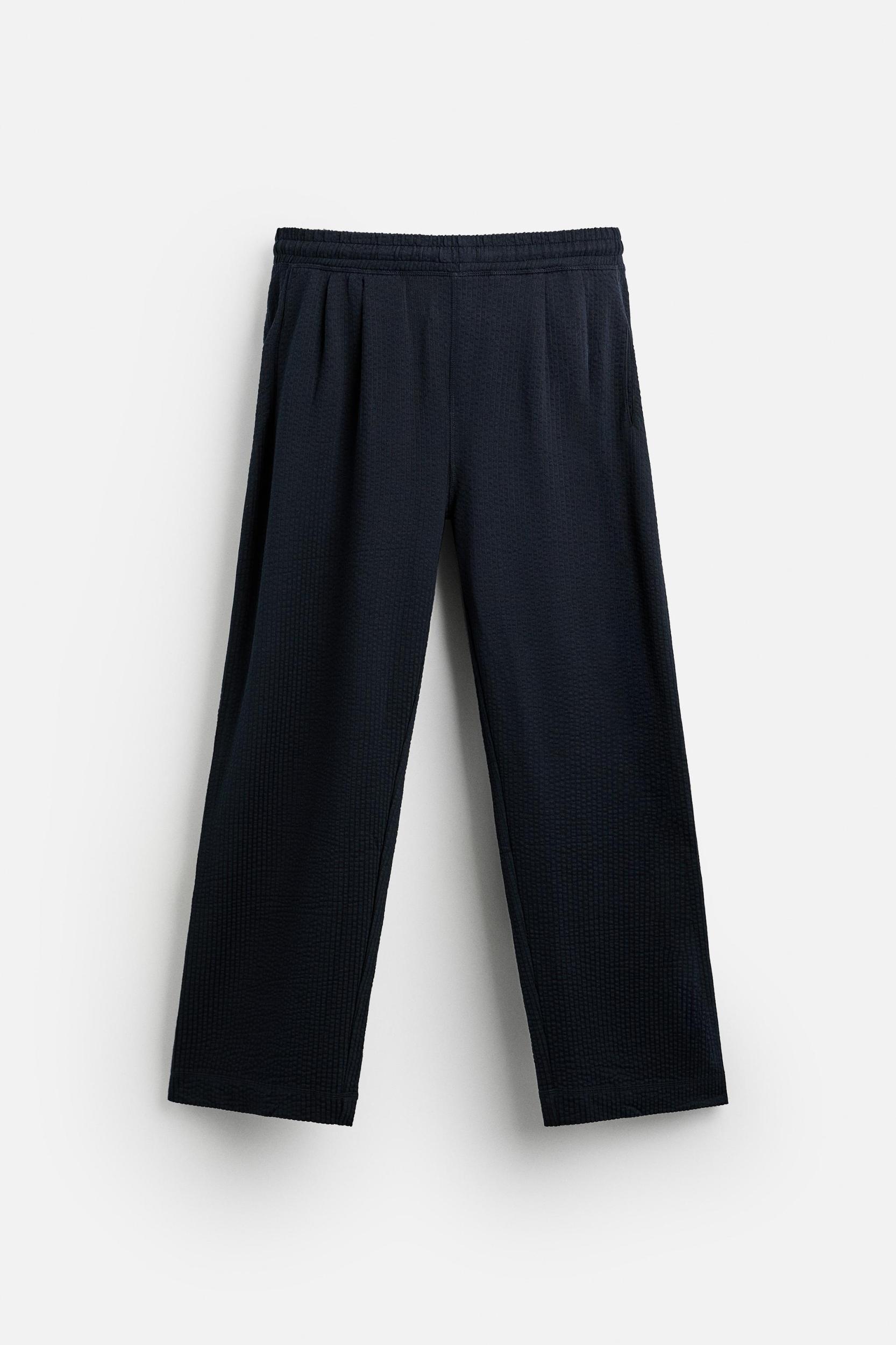 PLEATED SEERSUCKER PANTS Product Image