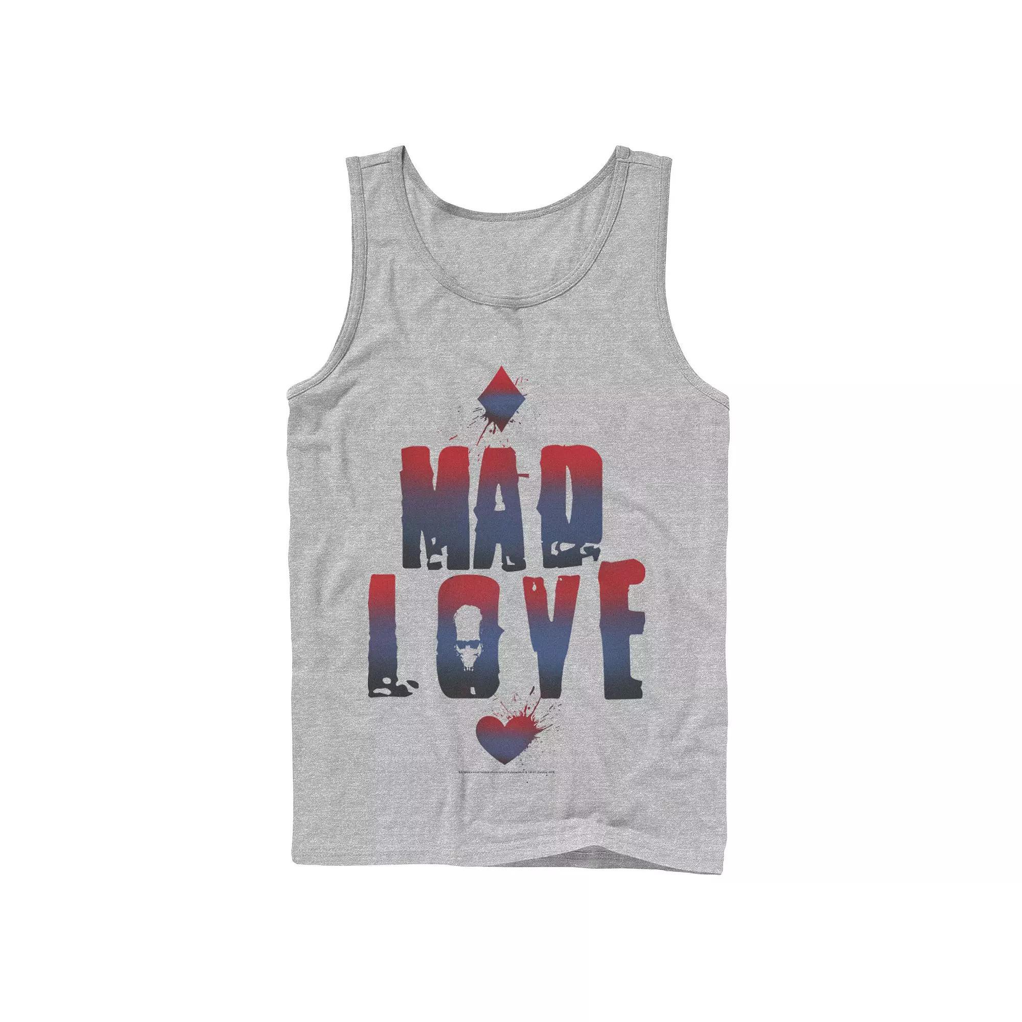 Mens DC Comics Batman Harley Quinn And Joker Mad Love Text Tank Top, Men's, Size: Large, White Product Image