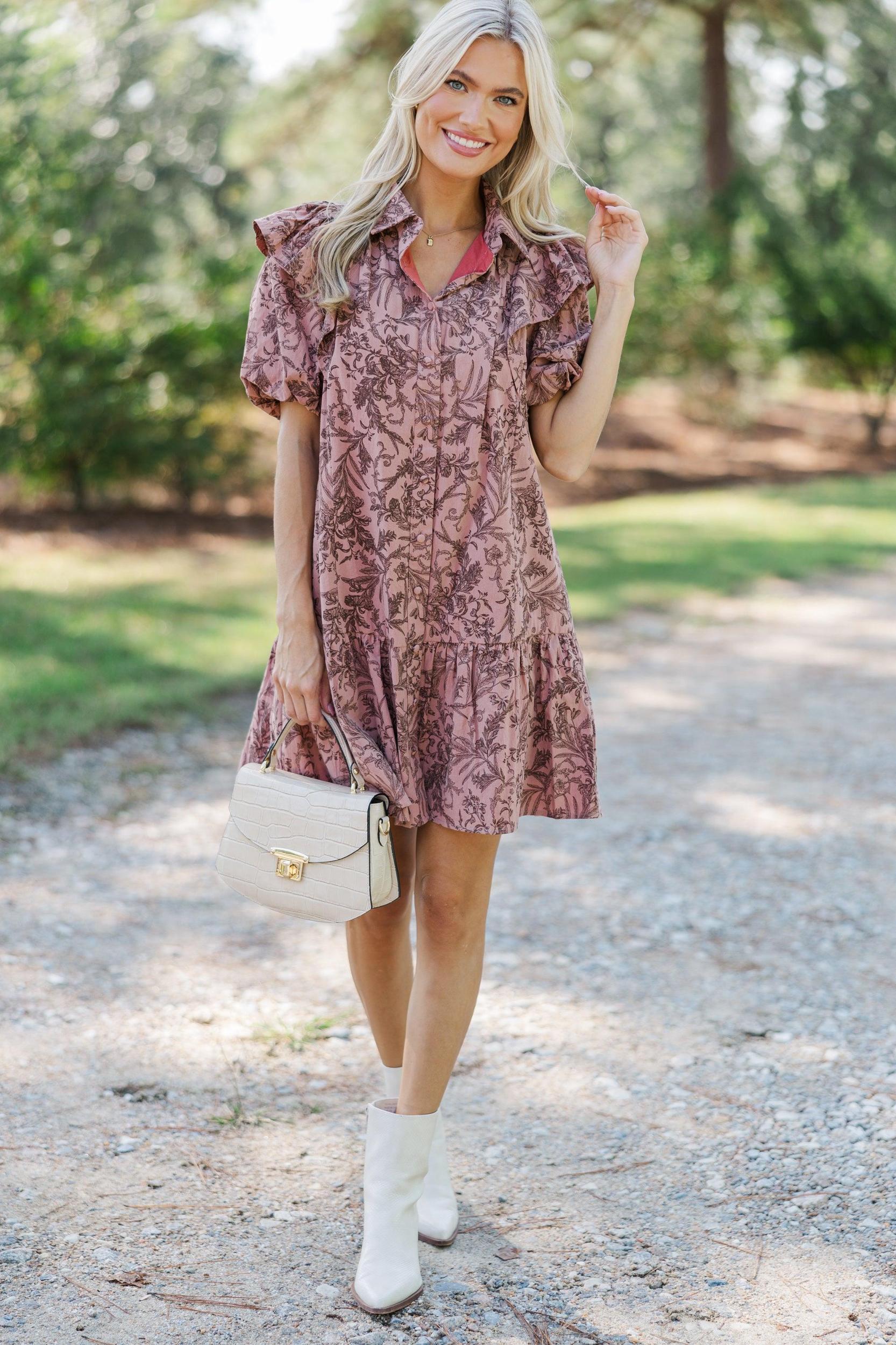 Always The Story Mauve Floral Dress Female Product Image