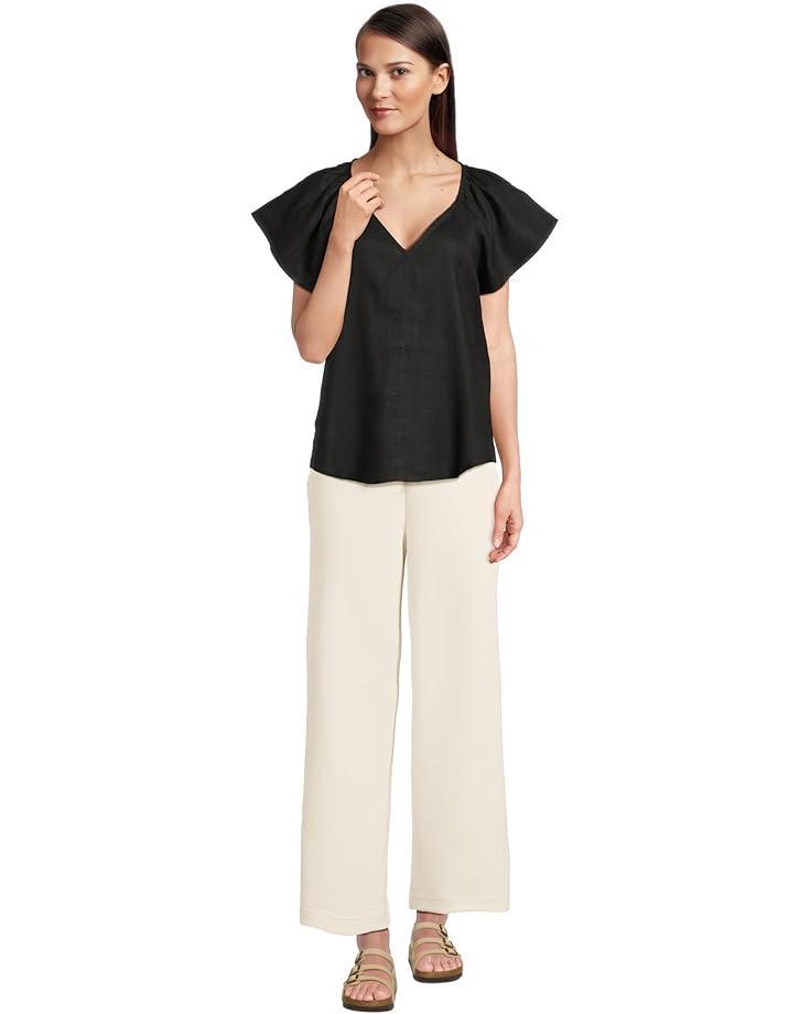 Zandra Linen French Sleeve Sweater Product Image
