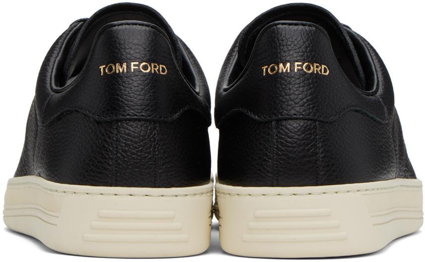 TOM FORD Black Warwick Sneakers In Black + Cream Product Image