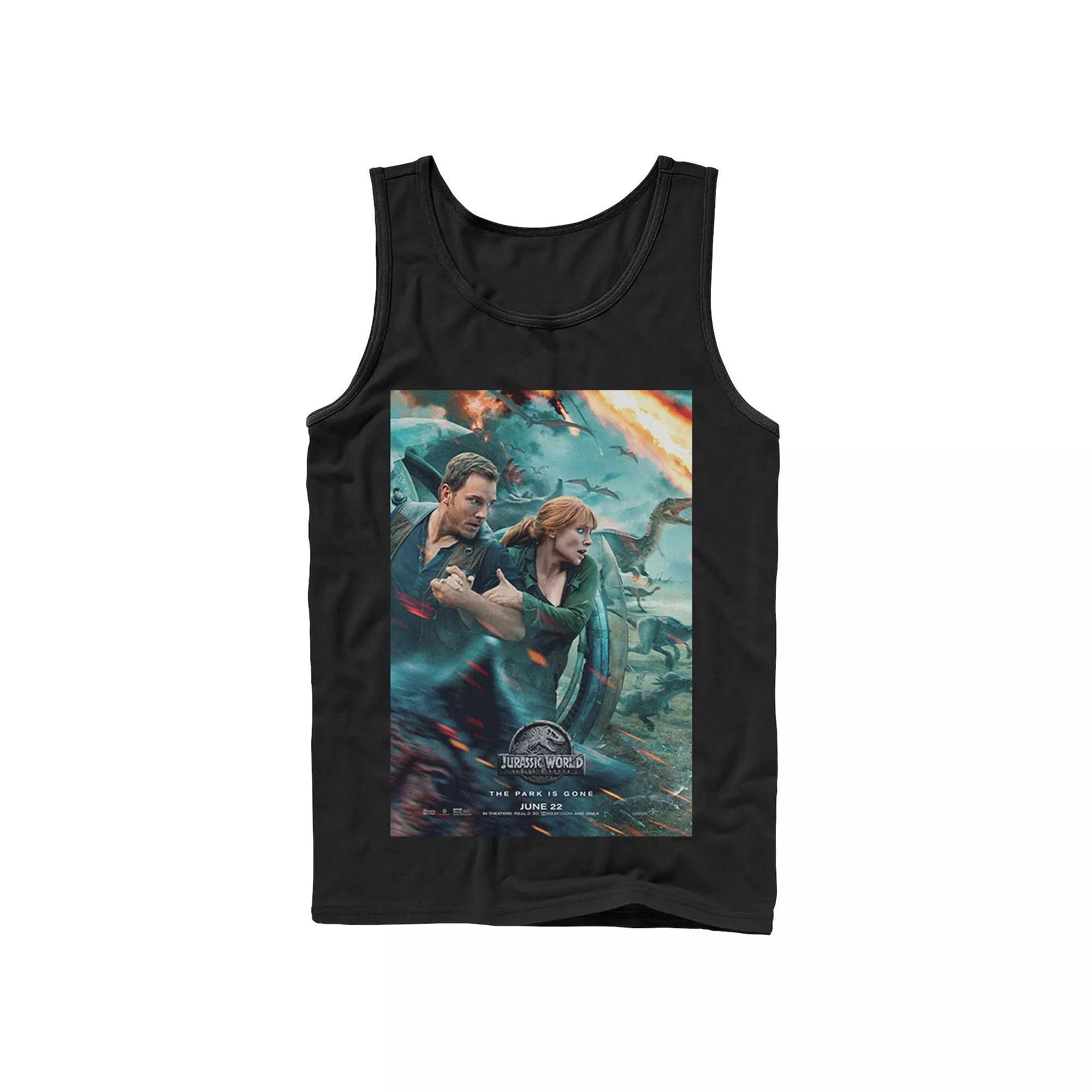 Men's Jurassic World Two Owen Claire Movie Poster Tank Top, Size: XL, Black Product Image