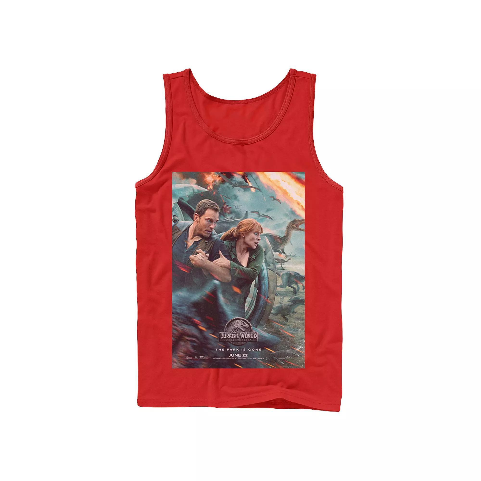 Men's Jurassic World Two Owen Claire Movie Poster Tank Top, Size: XL, Black Product Image