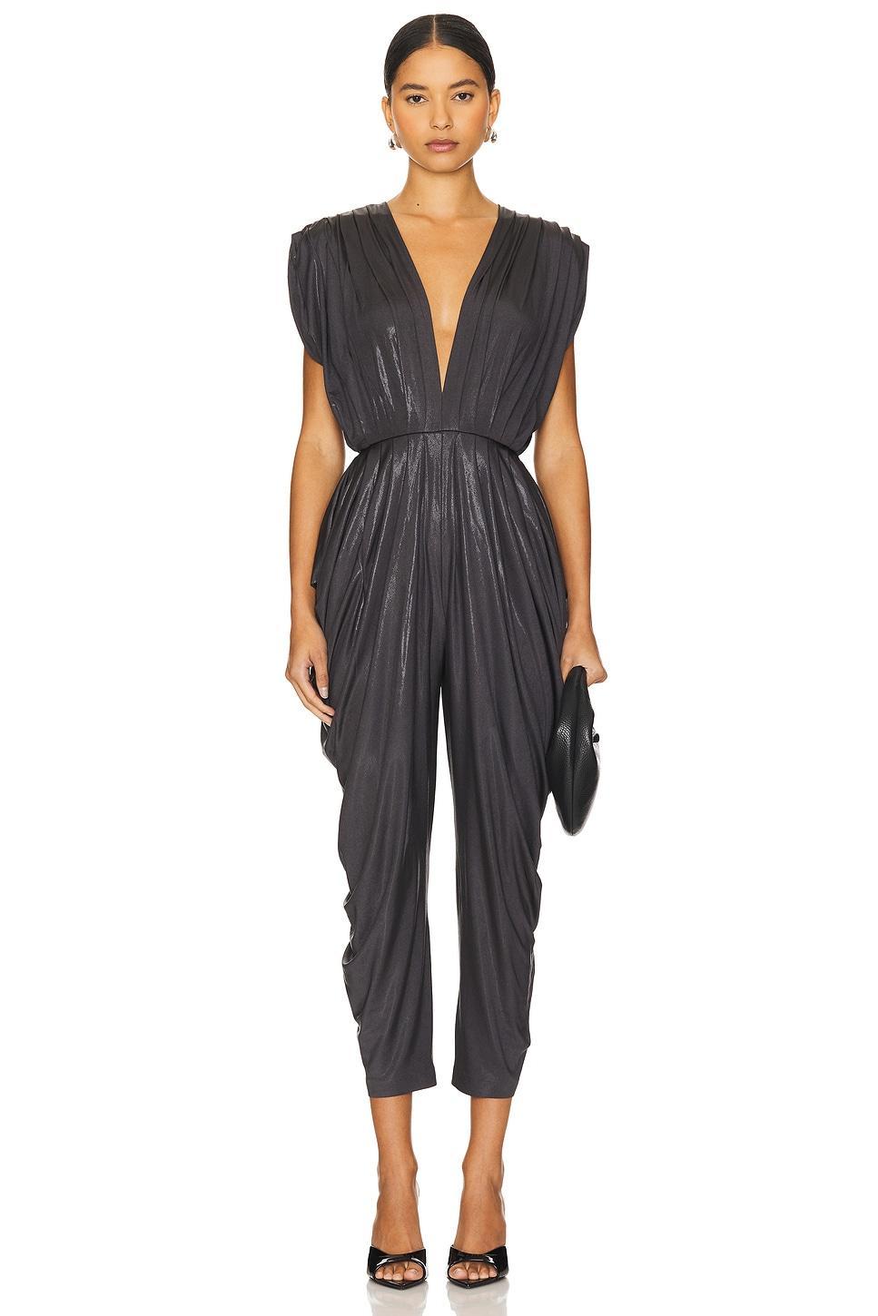Square Sleeve Waterfall Jumpsuit Norma Kamali Product Image