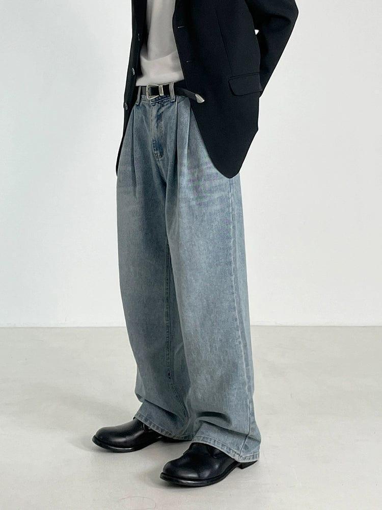 RT No. 11177 WASHED BLUE DENIM STRAIGHT JEANS Product Image