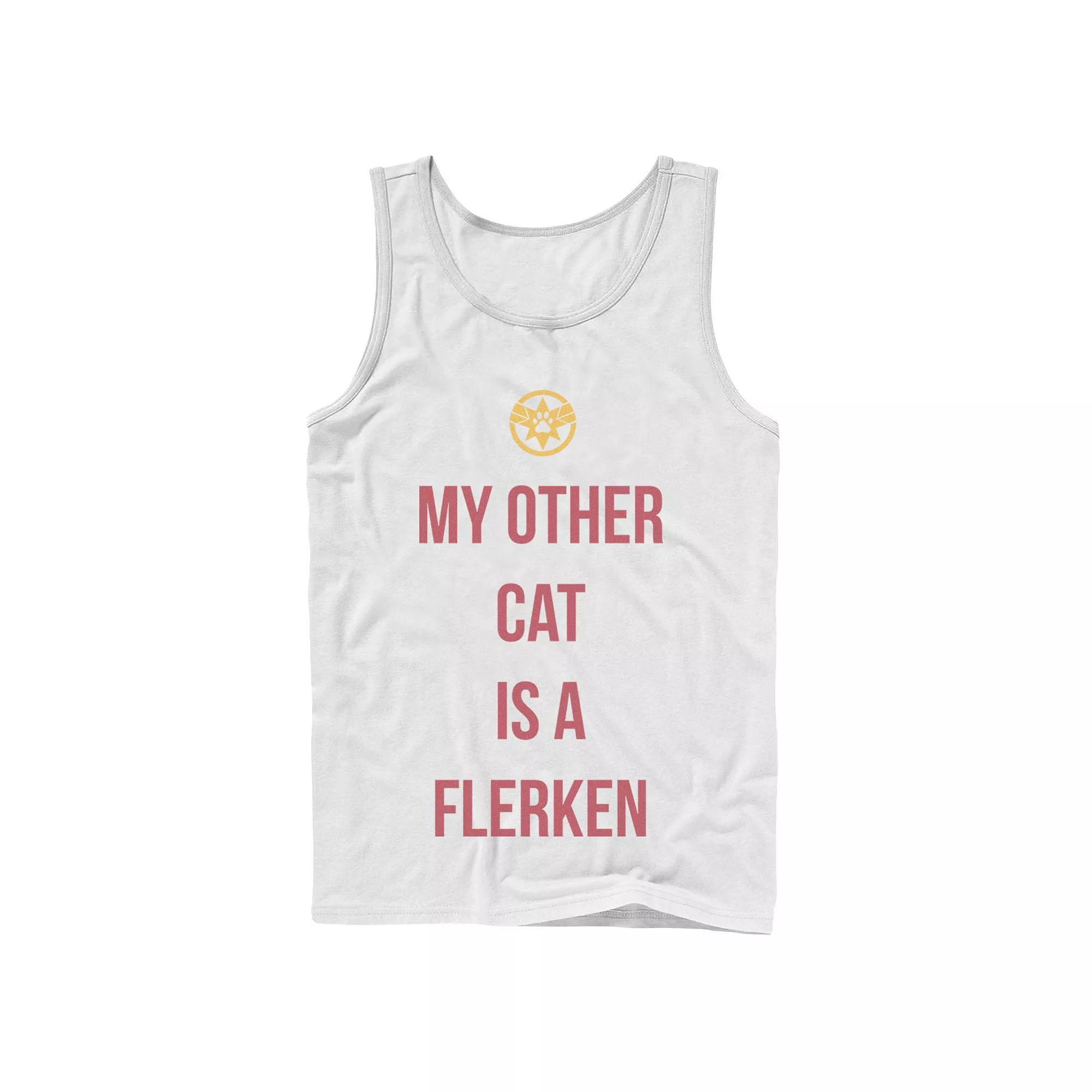 Mens Captain Marvel My Other Cat Is A Flerken Graphic Tank Blue Product Image