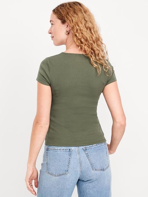 Ribbed Square-Neck T-Shirt Product Image