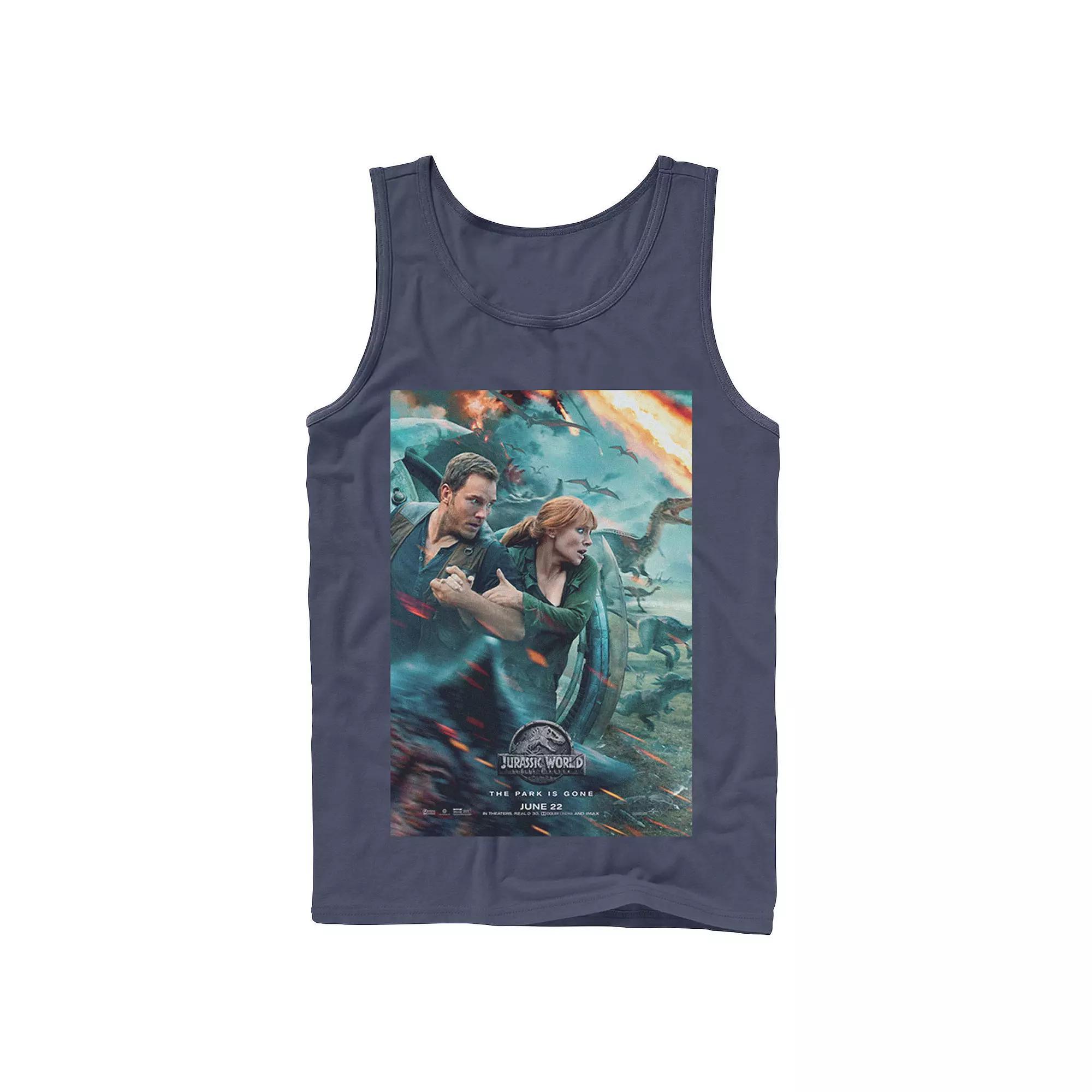 Men's Jurassic World Two Owen Claire Movie Poster Tank Top, Size: XL, Black Product Image