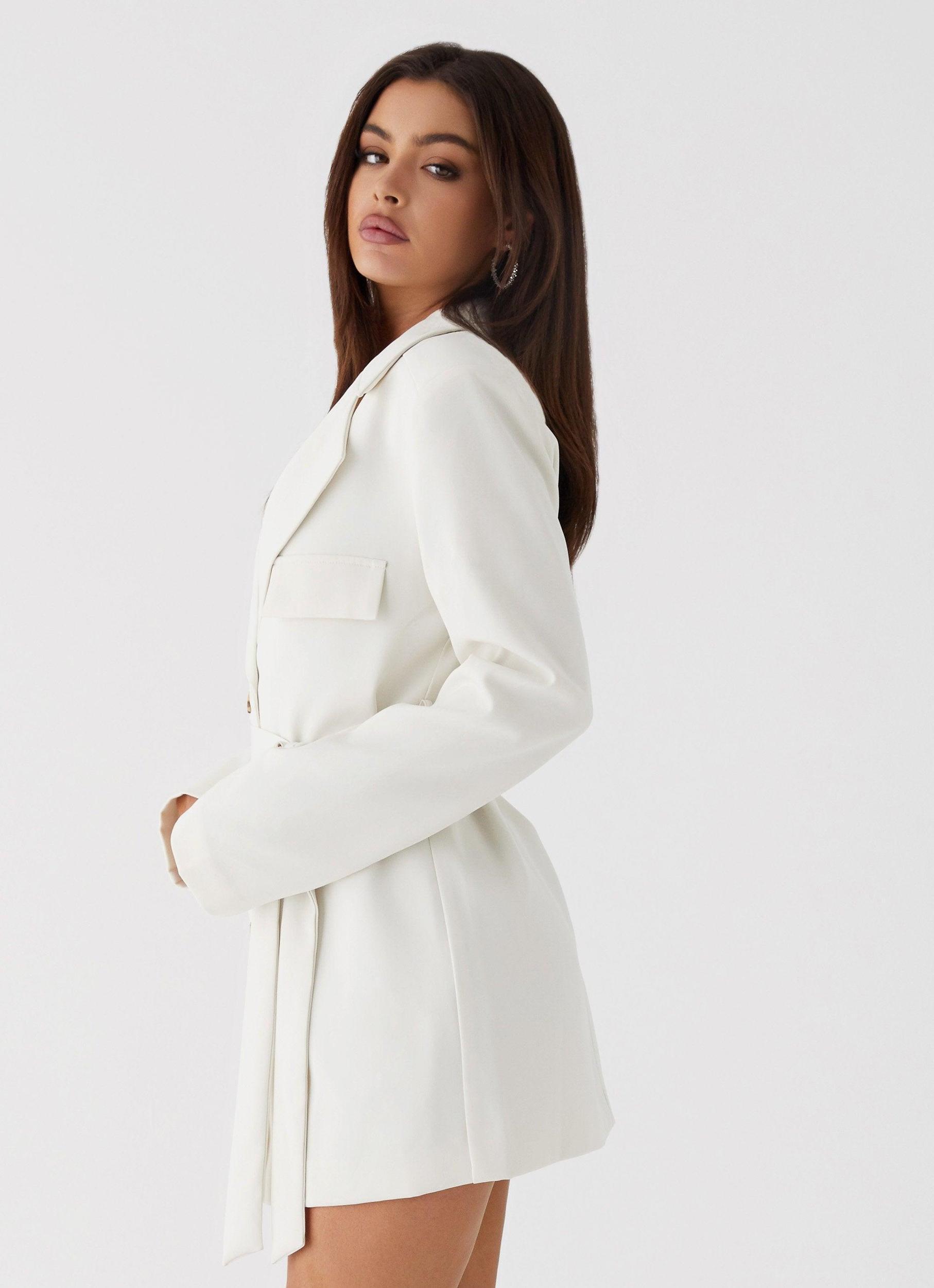 Safia Blazer Mini Dress - White Product Image