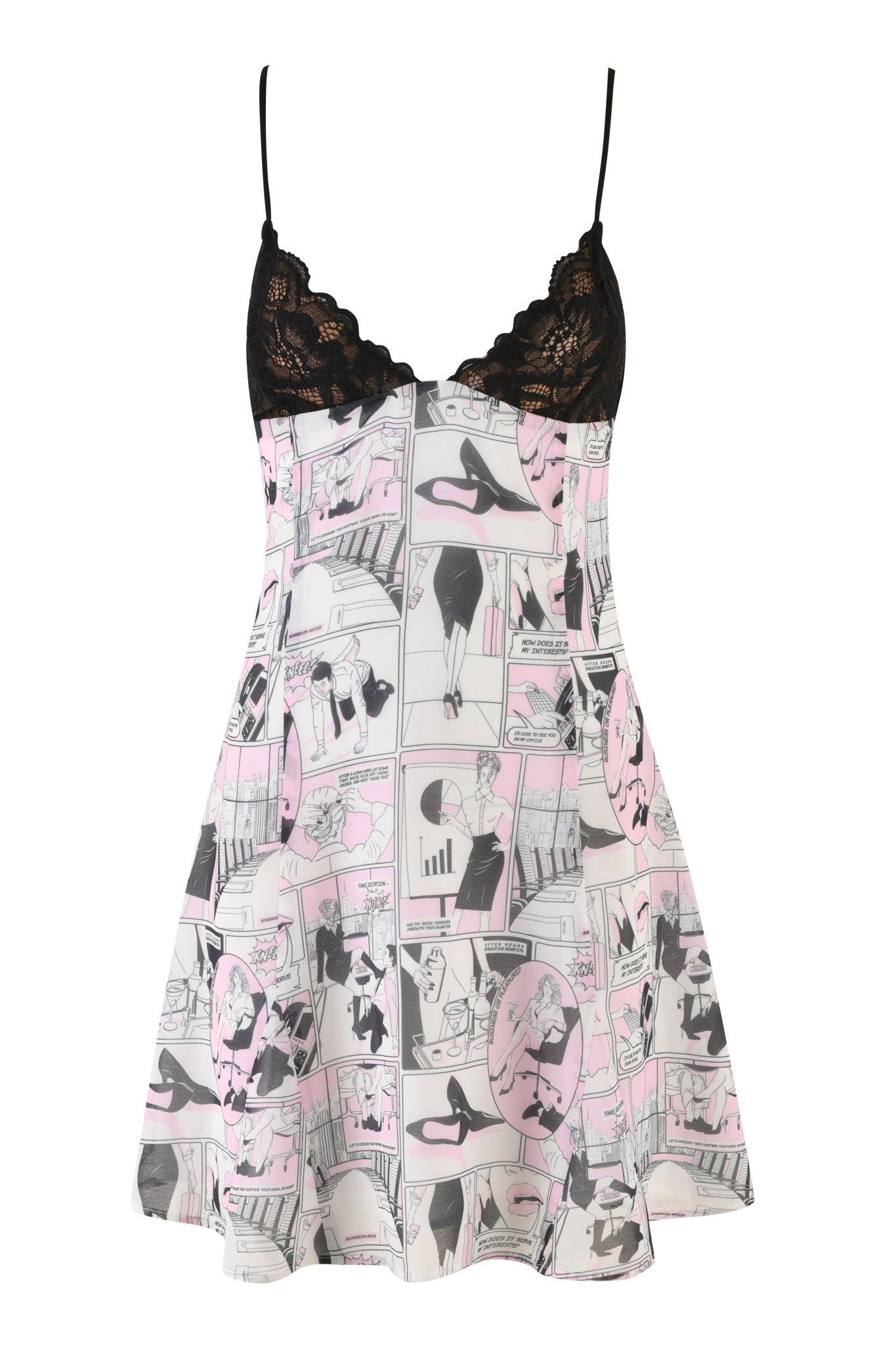ROSIE DRESS - PINK : DIGITAL:COMIC PRINT Product Image