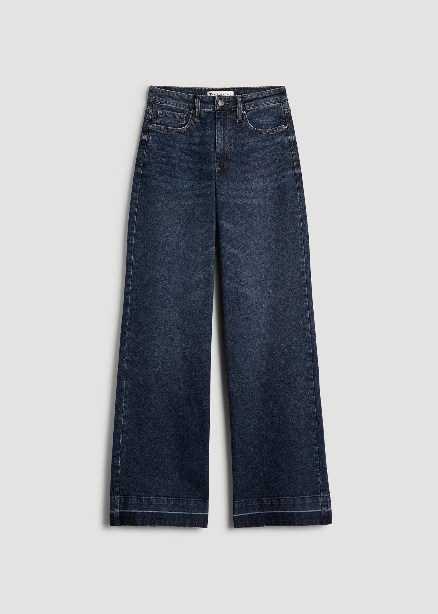 Luna High Rise Wide Leg Tall Jeans for Women in Faded Dark Indigo Product Image