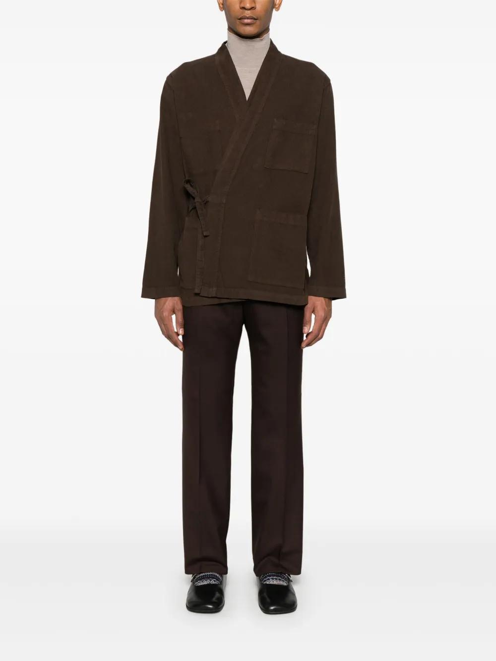 SUNFLOWER Wide Pleated Trousers In Brown Product Image