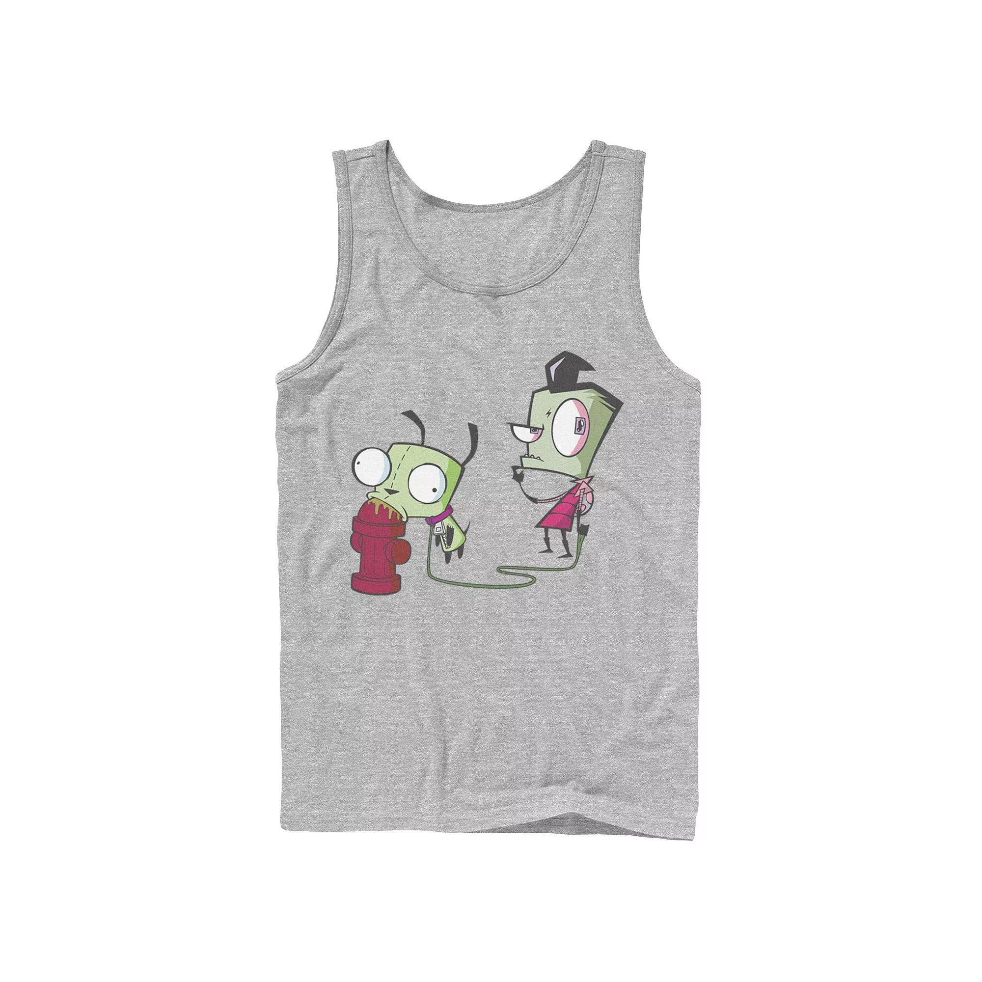 Men's Nickelodeon Invader Zim Walking Gir Fire Hydrant Portrait Graphic Graphic Tank Top, Size: Large, White Product Image