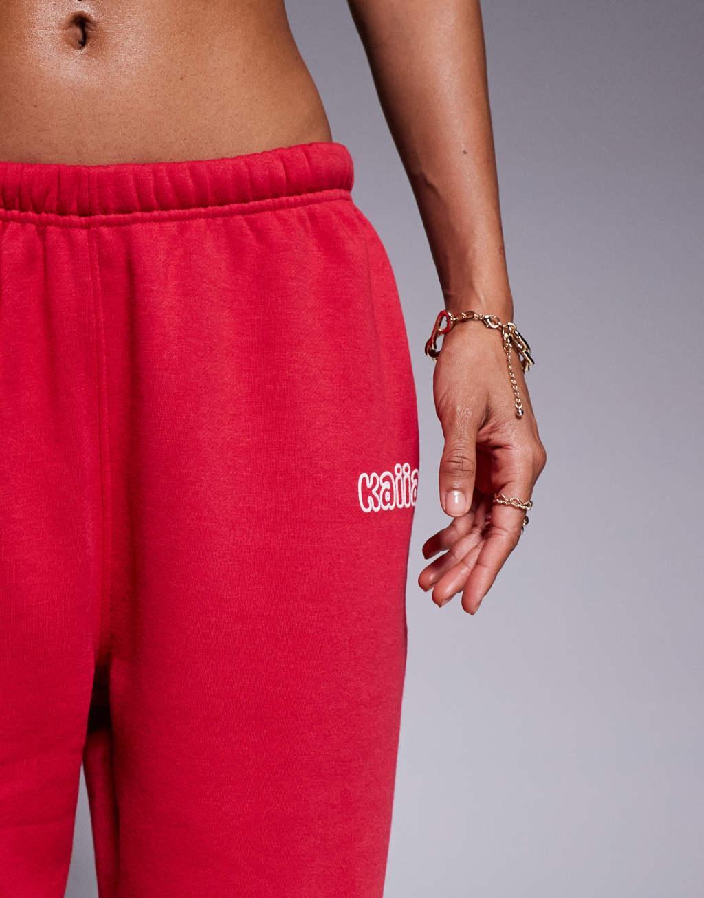 Kaiia Studio cuffed sweatpants in red - part of a set Product Image